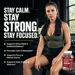 Clean Organics Ashwagandha Gummies supplement with KSM-66® for stress relief and sleep support, shown in a bottle with gummies.