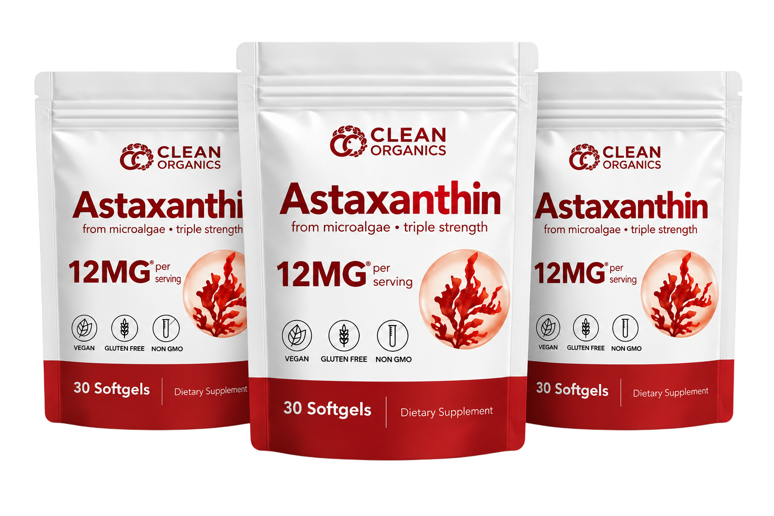 Clean Organics Astaxanthin 12mg Softgels